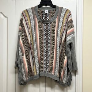 Cabi multicolored striped knitted oversized sweater size XS